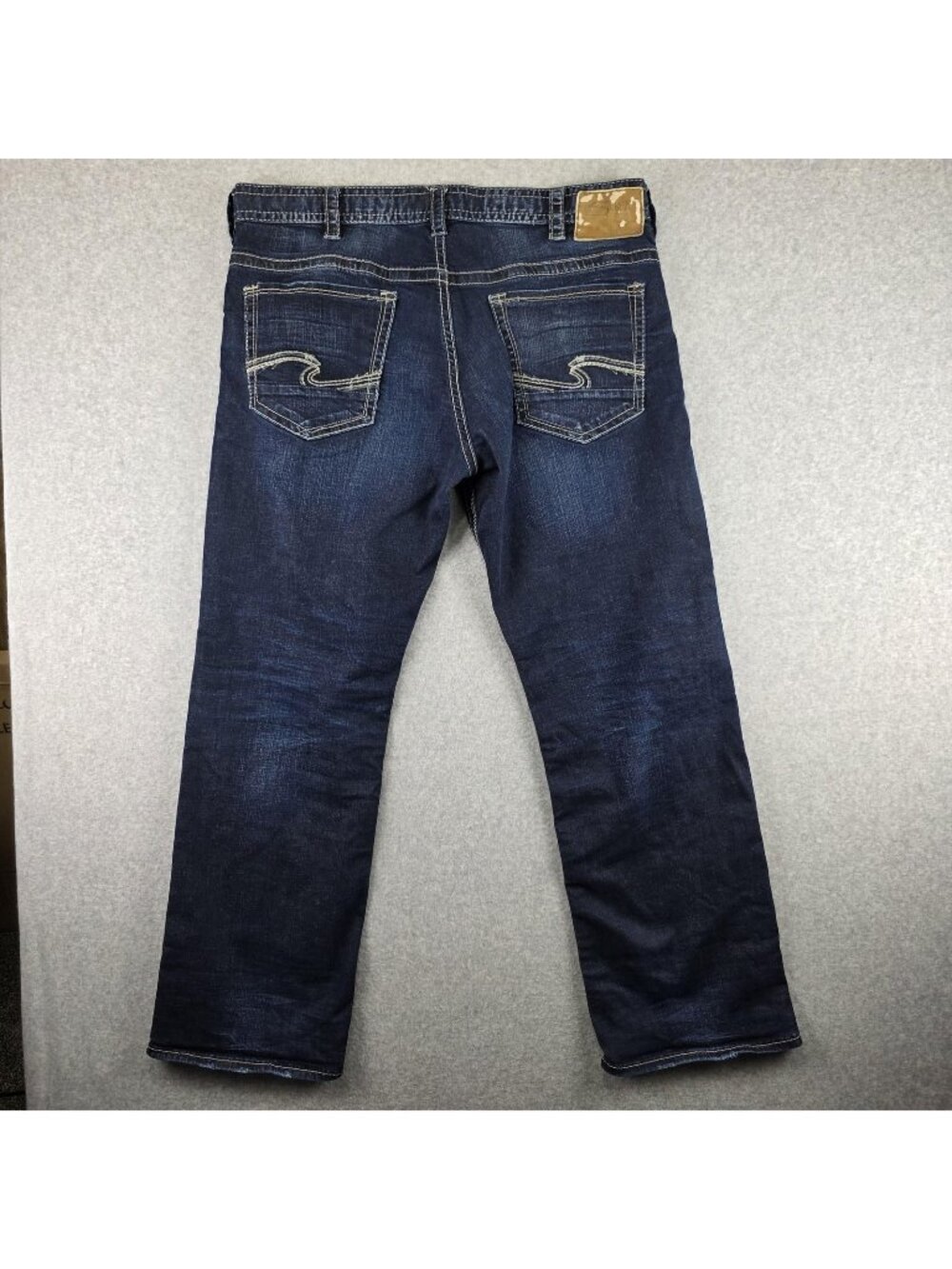 Silver Jeans Co Gordie Jeans Mens 38x32 Loose Straight Dark Wash Stretch Denim